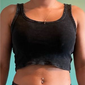 Black Cropped Tank Top